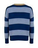 pulli sweatshirt pullover kaschmirpullover wollpullover strickpullover damen qualität tierpullover hochwertig kaschmir wolle cashmere sweater langarmpullover Insta-Pullover oberteil strickware nachhaltig fair sustainable capsule lounge loungewear cozy kuschelig gemütlich homewear relax hausanzug home office homeoffice luxuriös lässig stylisch stylish design damen patch intarsie stickerei striped gestreift Streifenpullover Streifenpulli blau hellbau schmetterling butterfly