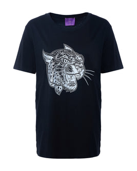 Crazy Leopard Silver-Black T-Shirt Male