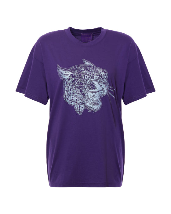 Crazy Leopard Silver-Plum T-Shirt