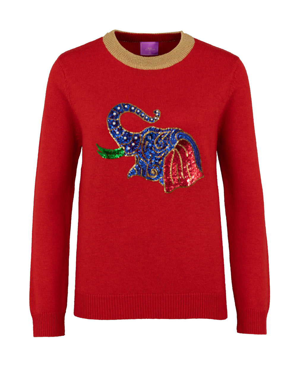 pulli damen sweatshirt pullover kaschmirpullover wollpullover strickpullover damen qualität tierpullover hochwertig kaschmir wolle cashmere sweater langarmpullover lässig Insta-Pullover oberteil strickware nachhaltig fair sustainable capsule lounge loungewear cozy kuschelig gemütlich homewear relax hausanzug home office homeoffice luxuriös lässig stylisch stylish extravagant außergewöhnlich design pailettenpullover pailetten glänzend glitzern sequin red rot elefant elephant 