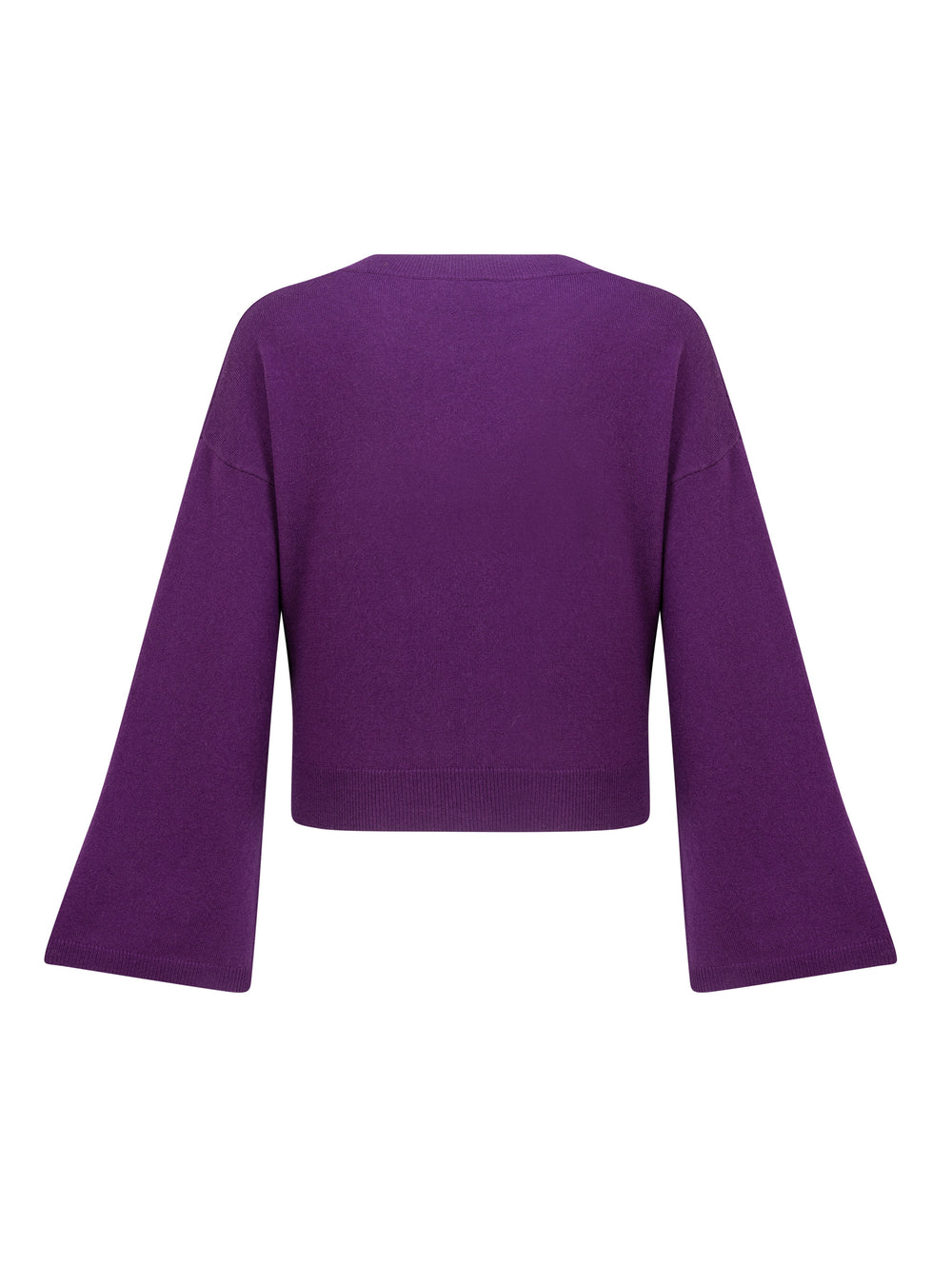 pulli sweatshirt pullover kaschmirpullover wollpullover strickpullover damen qualität tierpullover hochwertig kaschmir wolle cashmere sweater langarmpullover Insta-Pullover oberteil strickware nachhaltig fair sustainable capsule lounge loungewear cozy kuschelig gemütlich homewear relax hausanzug home office homeoffice luxuriös lässig stylisch stylish design damen trompetenärmel cropped lila plum pflaume purple perlen glasperlen glänzend patch mary jesus maria